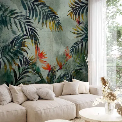 Produktbild von Vlies Fototapete - Jungle Flowers 250x175 cm Blätter b-A-0846-a-a