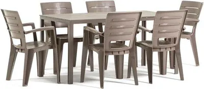 Produktbild von Famanu Gartenmöbelset mit Tisch und 6 Stühlen - Modernes Design für den Außenbereich
