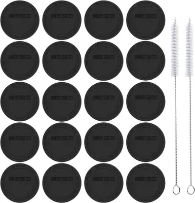 Zdjęcie produktu dla Gumowe podkładki do kubków do sublimacji (56 mm) - zestaw 20 sztuk - 2 szczotki do czyszczenia