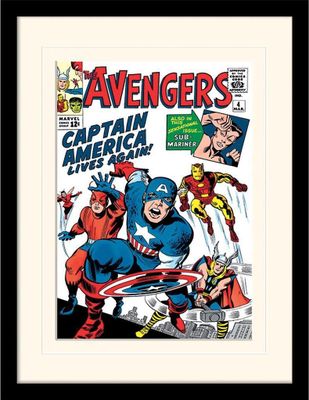 Marvel Comics - posteľná plachta "Captain America Lives Again" PM10005 (40 cm x 30 cm) (Weiß/Bunt)