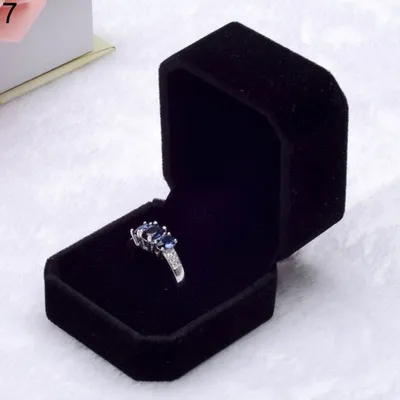 Produktbild von Samt-Verlobungs-/Hochzeits-Ohrring-Anhänger-Schmuck-Display-Box-Geschenketui-Schwarz