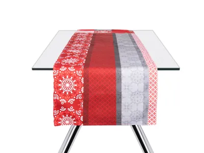 Image de Excelsa Chemin de table Mandala Red Coton 140Xh0,1X45 Cm Rouge
