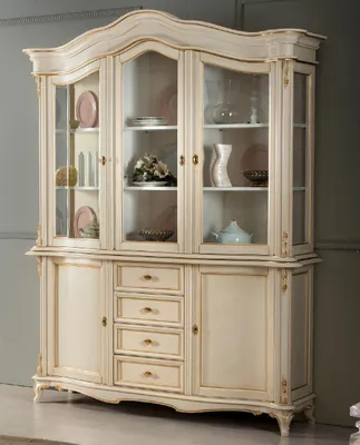 Obrázek produktu pro Vitrinen Schrank Echtholz Anrichte Vitrine Massiv Esszimmer Möbel Massive Holz