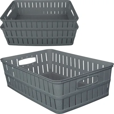 Produktbild von Aufbewahrungskorb Aufbewahrungsbox 16L grau - 3 Stück
