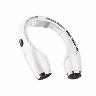 Produktbild von Zimilo Tragbar Nackenventilator mit Halbleiterkühlung, 3 Windstufen, 4000mAh Akku, 24 Stunden Laufzeit, Turbo Luftsystem, Digitalanzeige, Weiß