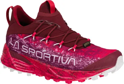 Damen Trailrunning-Schuh "Tempesta Woman Gtx" von La Sportiva in Rot- und Pinktönen mit griffiger Sohle.