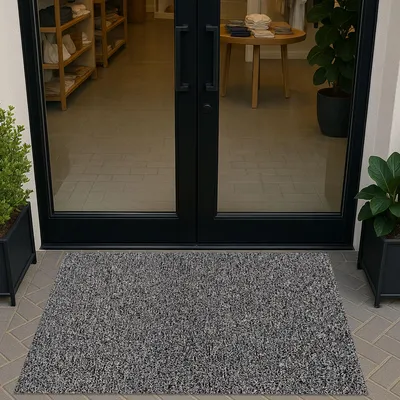 Schmutzfangmatte 150x90 cm, schwere Vinyl-Antirutschmatte, Schwarz