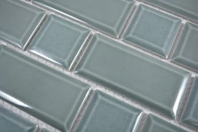 Produktbild von Handmuster Metro Subway Mosaik Fliese Keramik Fliesenspiegel Küche Wand petrol MOS26WM-0218_m