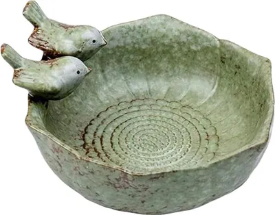 Produktbild von Vogelfutterhaus aus Keramik, freistehende Vogeltränke für den Garten, Vogelfutterbehälter im Vintage-Stil