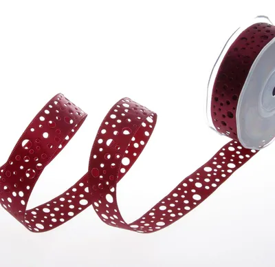 Produktbild von Satinlochband bordeaux - 25 mm  20 m - 52020 22