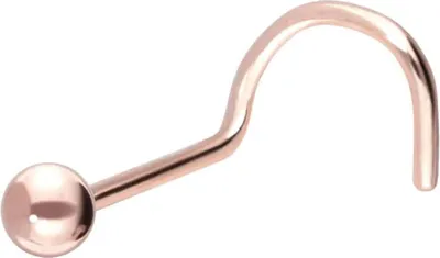 Produktbild von Nasenpiercing, Nasenstecker 14/18 Karat Gold Nasenstecker Spirale KUGEL RoséGold Kugelgröße: 2,5mm