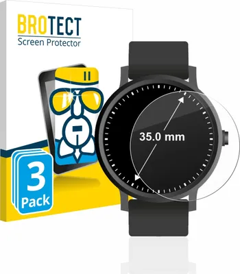 Produktbild von 3x BROTECT Schutzglas für Armbanduhren (Kreisrund, ø: 35 mm) Schutzfolie Panzer Folie Glas Display Schutz klar