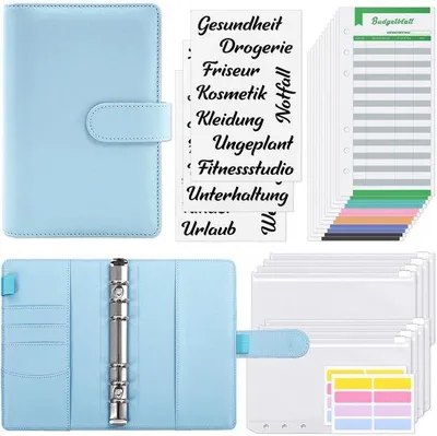Produktbild von Blaue Budgetmap A6 mit Organizer und Etiketten