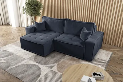Produktbild von Kaiser Möbel L-förmiges Bohoo-Ecksofa mit Schlaffunktion Graphit Links