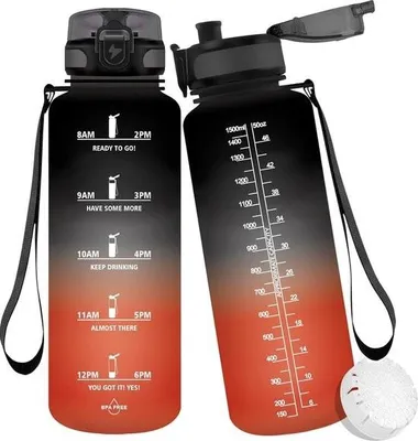 Zdjęcie produktu dla Butelka do picia, 1,5 l, bez BPA, 1500 ml, szczelna, plastikowa, duża butelka do picia do jogi, fitnessu, podróży, na zewnątrz