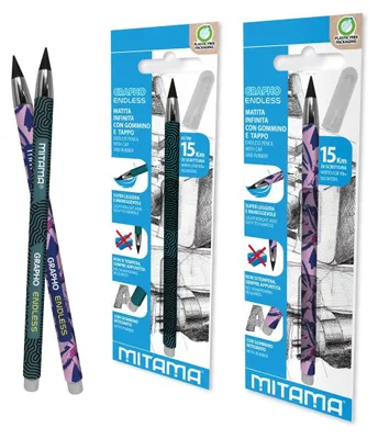 Obrázek produktu pro Nekonečná tužka s gumou, zelená, s víčkem, MITAMA 62980-90163
