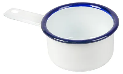 6 Mini-Töpfe emailliert, 200 ml, 15,6x9x4,7 cm, weiß