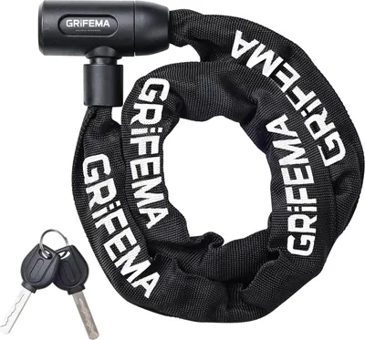 Productafbeelding van Kettingslot fiets met sleutel - 120 cm - 7 mm staalketting - Voor fiets, motor en scooter - Zwart