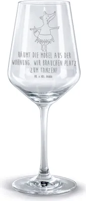 Produktbild von Mr. & Mrs. Panda Rotweinglas mit Gravur Fuchs Ballerina - Transparent - Geschenk, Geburtstag, Ballett, Party, graviertes Weinglas, graviert, glas für rotwein, Feier