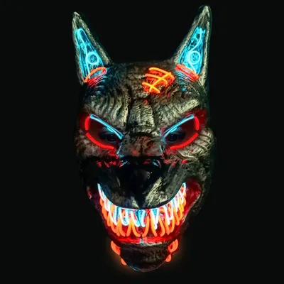 Produktbild von Original Cup Wolfman LED-Maske |  | Hartplastik | 3 Blinkmodi | LED-Maske | Halloween | Neon | 100% Horror | 100% Spaß