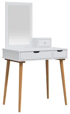 Immagine prodotto di vidaXL Set da tavolo da trucco FAUSKE, 3 pezzi, bianco, 76 x 50 x 143 cm