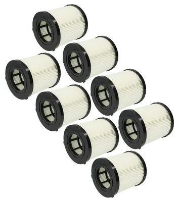 Produktbild von vhbw 8 Faltenfilter kompatibel mit Dewalt DCV581h, DCV584l, DCV580h, DCV582, DCV580, DCV581 Staubsauger - Patronenfilter Schwarz Weiß