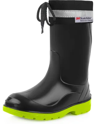 Produktbild von Ladeheid Kinder Mädchen Jungen Gummistiefel mit Stulpe LA-972 (Schwarz/Grün, 32 EU)
