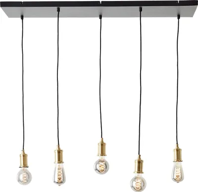 Produktbild von BRILLIANT schwarze Hängelampe DARCIA | 133 x 35 x 95 cm | 5 x E27 max. 60 W | kürzbar | Metall