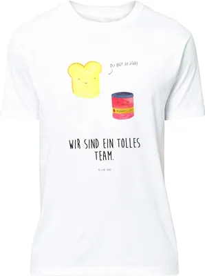 Produktbild von Mr. & Mrs. Panda T-Shirt Toast Marmelade - Weiß - Geschenk, S, Brot, Süß, Küche Deko, Lustiges, Tshirt, oberteil, Lustige Sprüche, Toastbrot, Shirt