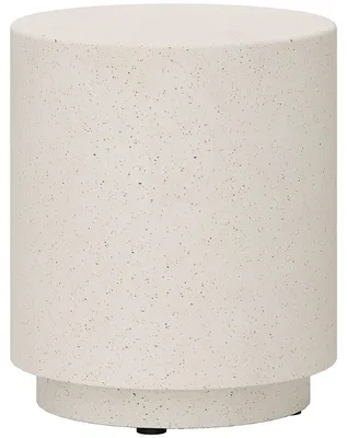 Zdjęcie produktu dla Stolik pomocniczy imitujący beton – biały | Kolor: biały | Wymiary: 37x37x43 cm