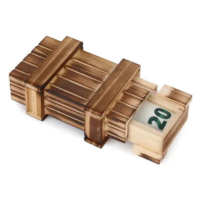 Produktbild von FunX Holztresor mit Geheimfach – Kreative Geldgeschenkbox für Hochzeit, Geburtstag, Jugendweihe, Hölzerne Hochzeit – Magische Rätselbox 10 x 6 x 4 cm