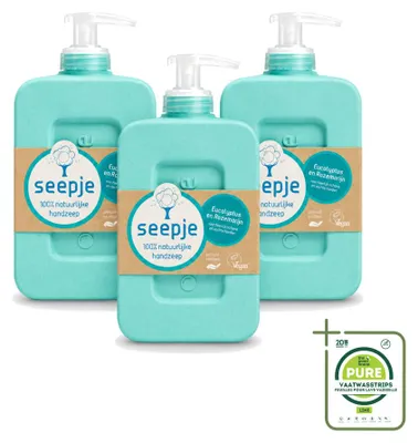 Productafbeelding van 3 x Seepje handzeep eucalyptus en rozemarijn - 300 ml - grote verpakking - 3 stuks