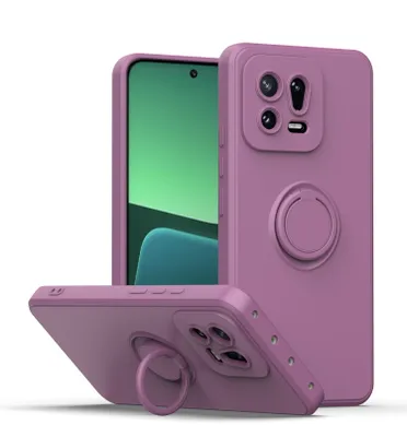Obrázek produktu pro Xiaomi 13 Pouzdro, s prstencovým držákem a stojánkem, odolné proti poškrábání, měkký silikon pouzdro pro Xiaomi 13 Fialová