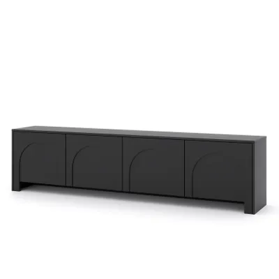 Produktbild von Lowboard Vento Schwarz Breite: 203,5 / Höhe: 51cm / Tiefe: 35 cm, 4 Türen
