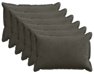 Image de vidaXL, housses de coussin, 6 pièces, HOUTEN, anthracite, 50 x 70 cm, matière : cord