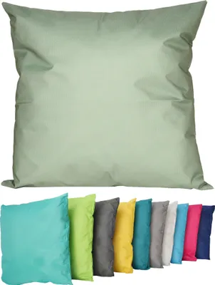 Produktbild von Outdoor Lounge Kissen 45x45cm Dekokissen Inkl. Füllung Wasserfest Sitzkissen Garten Stuhl Lotus Effekt , Farbe:Oliv