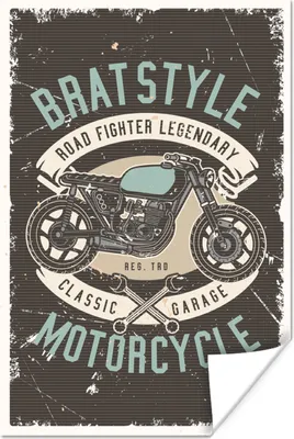 Produktbild von MuchoWow® Poster Mancave - Motor - Werkzeuge - Retro 80x120 cm - Papierdruck