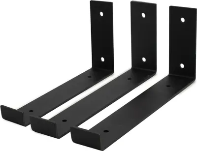 Produktbild von Rikmani Regalträger Metall Regalhalterung Wandträger Regalhalter für Wandregal DOK schwarz, 3 Stück