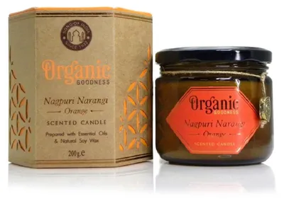 Zdjęcie produktu dla Świeca z wosku sojowego Organic Goodness pomarańczowa -- 200 g