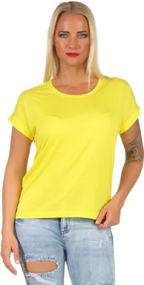Produktbild von Damen T-Shirt Shirts Kurzarm Sommer,  Gelb S