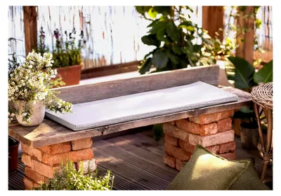 Produktbild von Bankauflage grau, 110x35x3 cm, Outdoor Sitzauflage, waschbar & schmutzabweisend, Sitzpolster für Gartenbank, Bierbank-Auflage