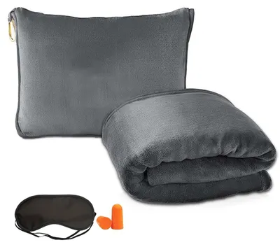 Productafbeelding van Omgoods - 2-in-1 Reis Kussen en Deken - Inclusief Oogmasker en Oordoppen