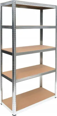 Produktbild von Stabiles Lagerregal mit 5 Böden – belastbar bis 875 kg | Metall/Silber | 180x90x40 cm