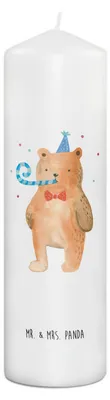 Produktbild von Mr. & Mrs. Panda Kerze Bär Geburtstag 29 x 8 cm XL - Weiß - Geschenk, Happy Birthday, Teddy, Alles Gute, Wachskerze, Blockkerze, Stumpenkerze, Erinnerungslicht