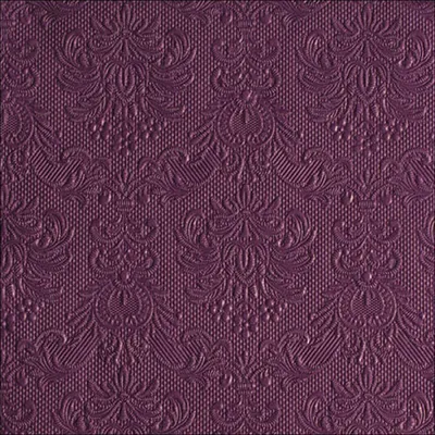 Servietten Papier 33x33cm Elegance geprägt 15 Stück Aubergine