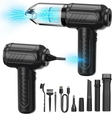 Produktbild von Akku-Handstaubsauger beutellos, 2 in 1 Staubgebläse, 14 kPa, USB-C, LED-Licht 70 W Leistung Staubbehälter Filtersystem 30 min Akkulaufzeit