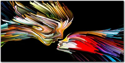 Produktbild von Coloray Bild aus Leinwand 140x70 Leinwand Dekoration - Zeichen Expressionismus