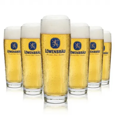 Produktbild von 6x Löwenbräu Bier Glas 0,4l Willi Becher Rastal