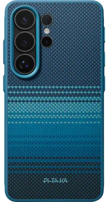 Produktbild von Aramid Handyhülle für Galaxy S26 Ultra, PITAKA Cairn Case mit MagSafe, Blau-schwarz