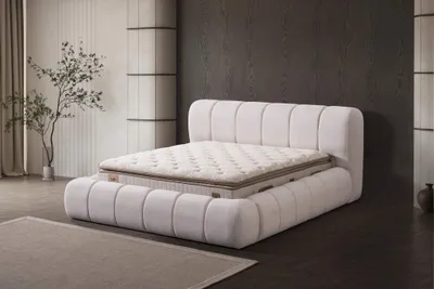 Produktbild von Platzsparendes Home Bedden Boxspringbett 160x200 cm Beige mit Bettkasten – ideal für kleine Schlafzimmer
